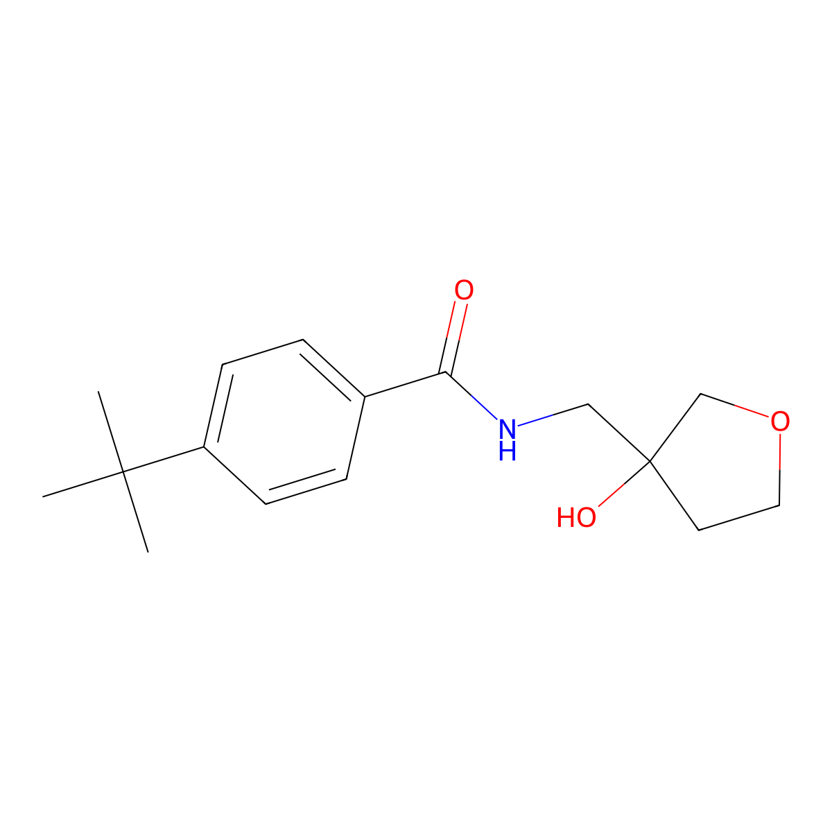 4-tert-butyl-N-[(3-hydroxyoxolan-3-yl)methyl]benzamide molecular structure, CAS 1919549-47-5