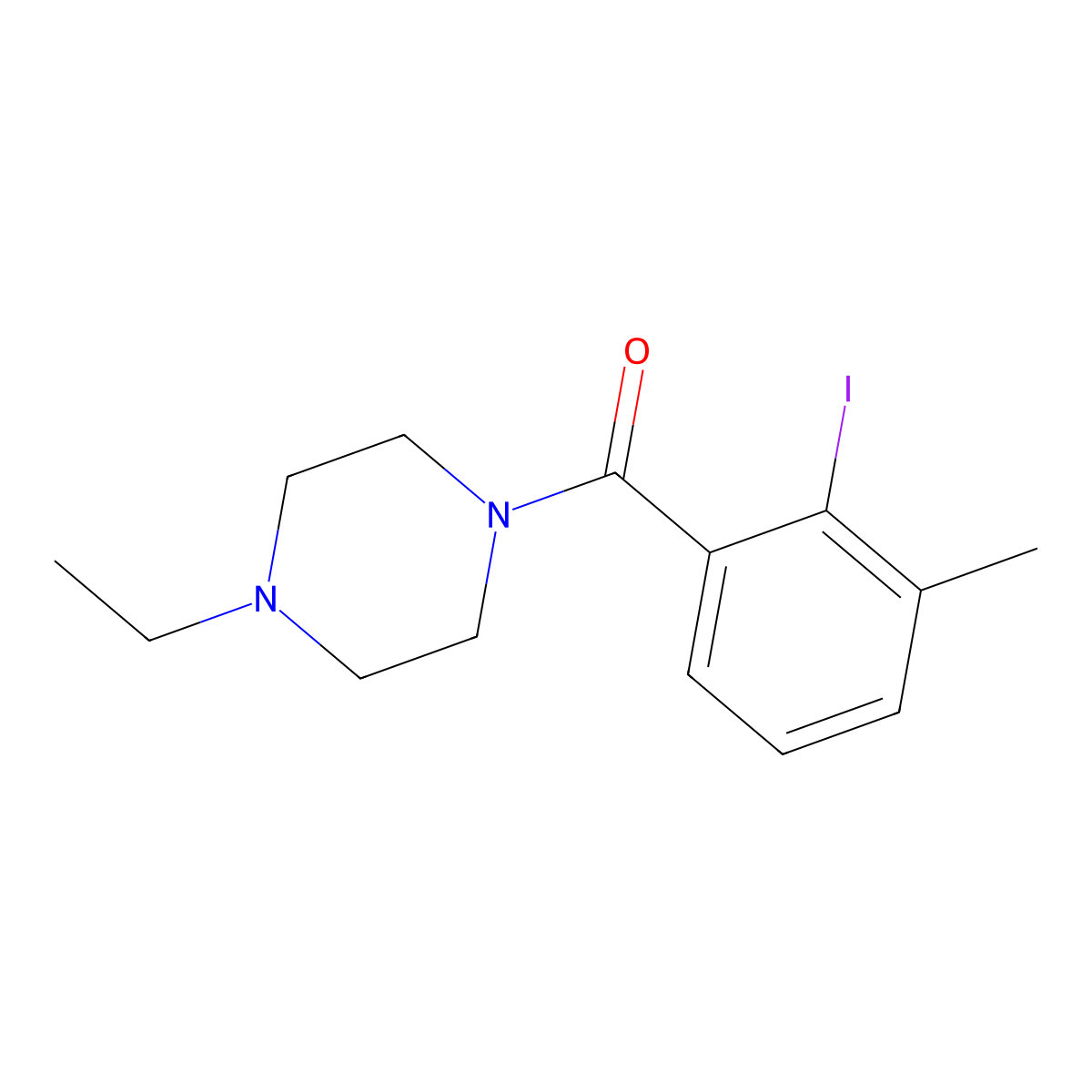 (4-Ethyl-1-piperazinyl)(2-iodo-3-methylphenyl)methanone molecular structure, CAS 1919575-52-2