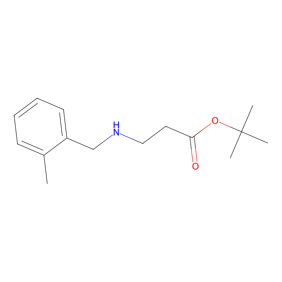 Tert-butyl 3-{[(2-methylphenyl)methyl]amino}propanoate molecular structure, CAS 1919590-56-9
