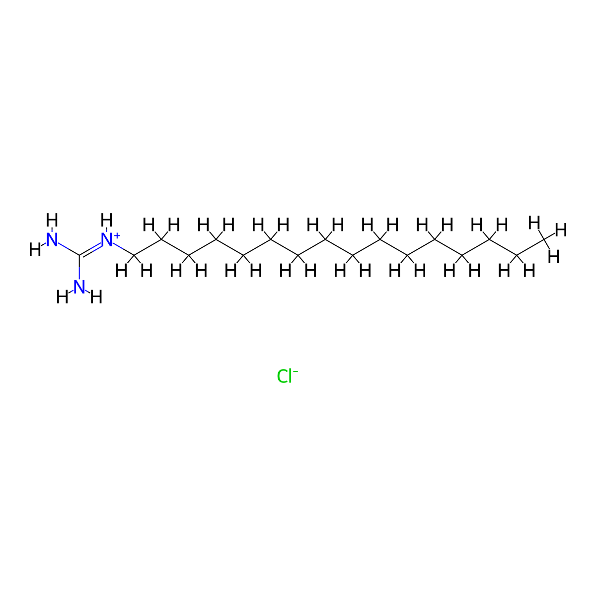 Guanidine, N-hexadecyl-, hydrochloride (1:1) molecular structure, CAS 19196-09-9