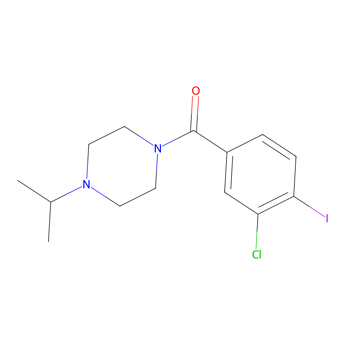 (3-Chloro-4-iodophenyl)[4-(1-methylethyl)-1-piperazinyl]methanone molecular structure, CAS 1919628-22-0