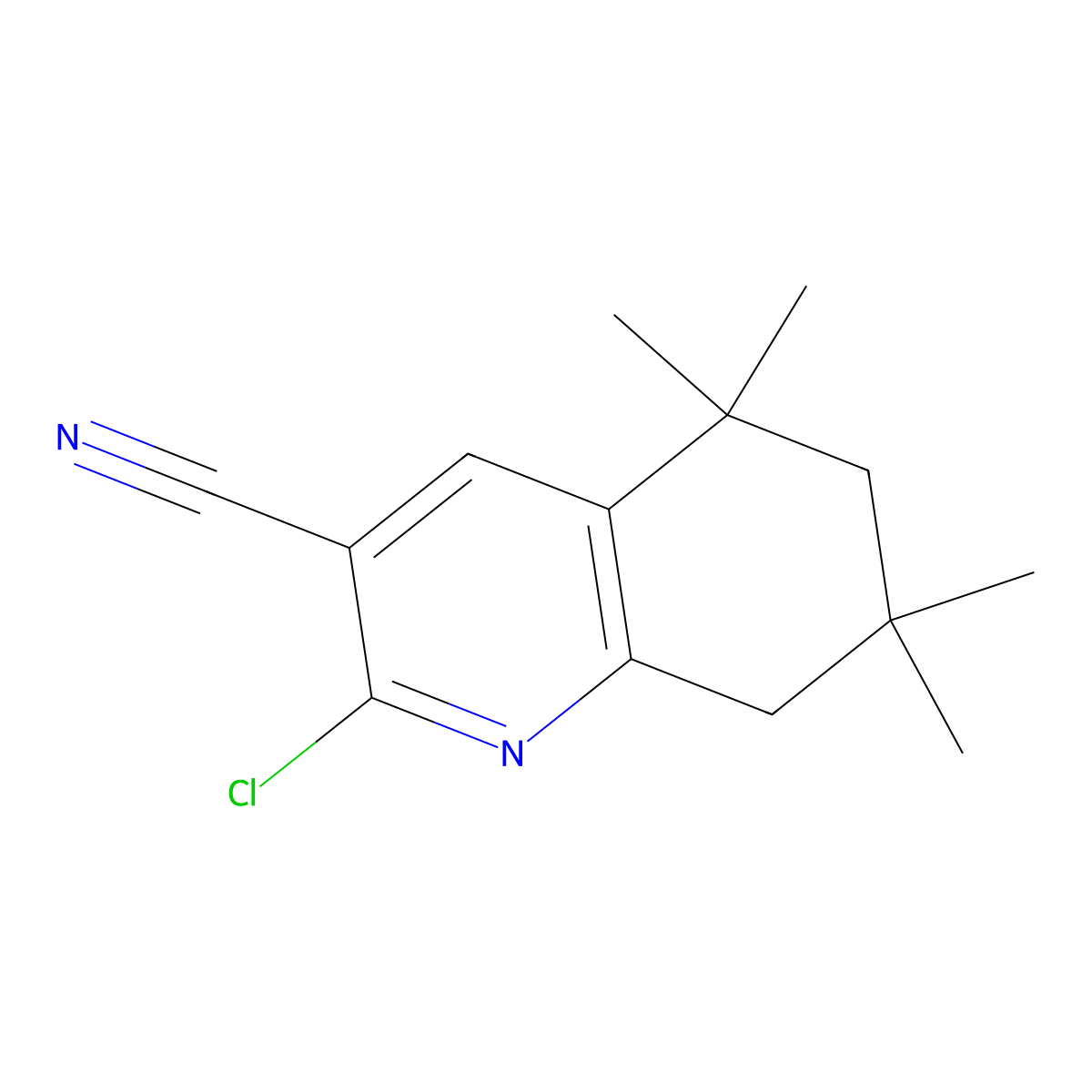2-Chloro-5,5,7,7-tetramethyl-5,6,7,8-tetrahydroquinoline-3-carbonitrile molecular structure, CAS 1919633-72-9