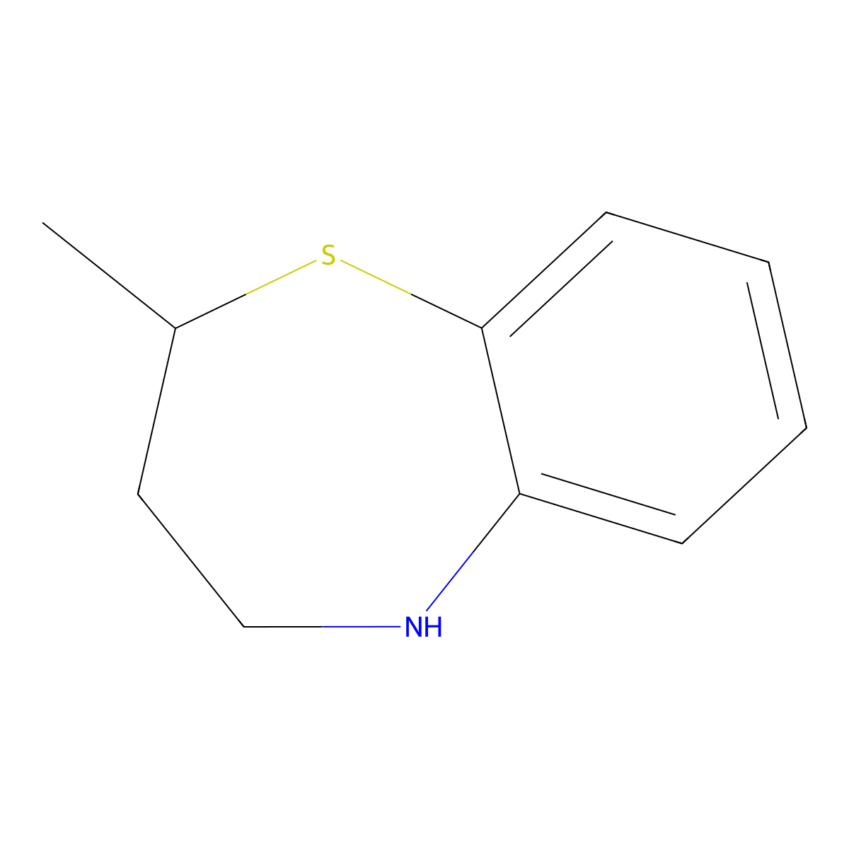 2-Methyl-2,3,4,5-tetrahydro-1,5-benzothiazepine molecular structure, CAS 19197-44-5