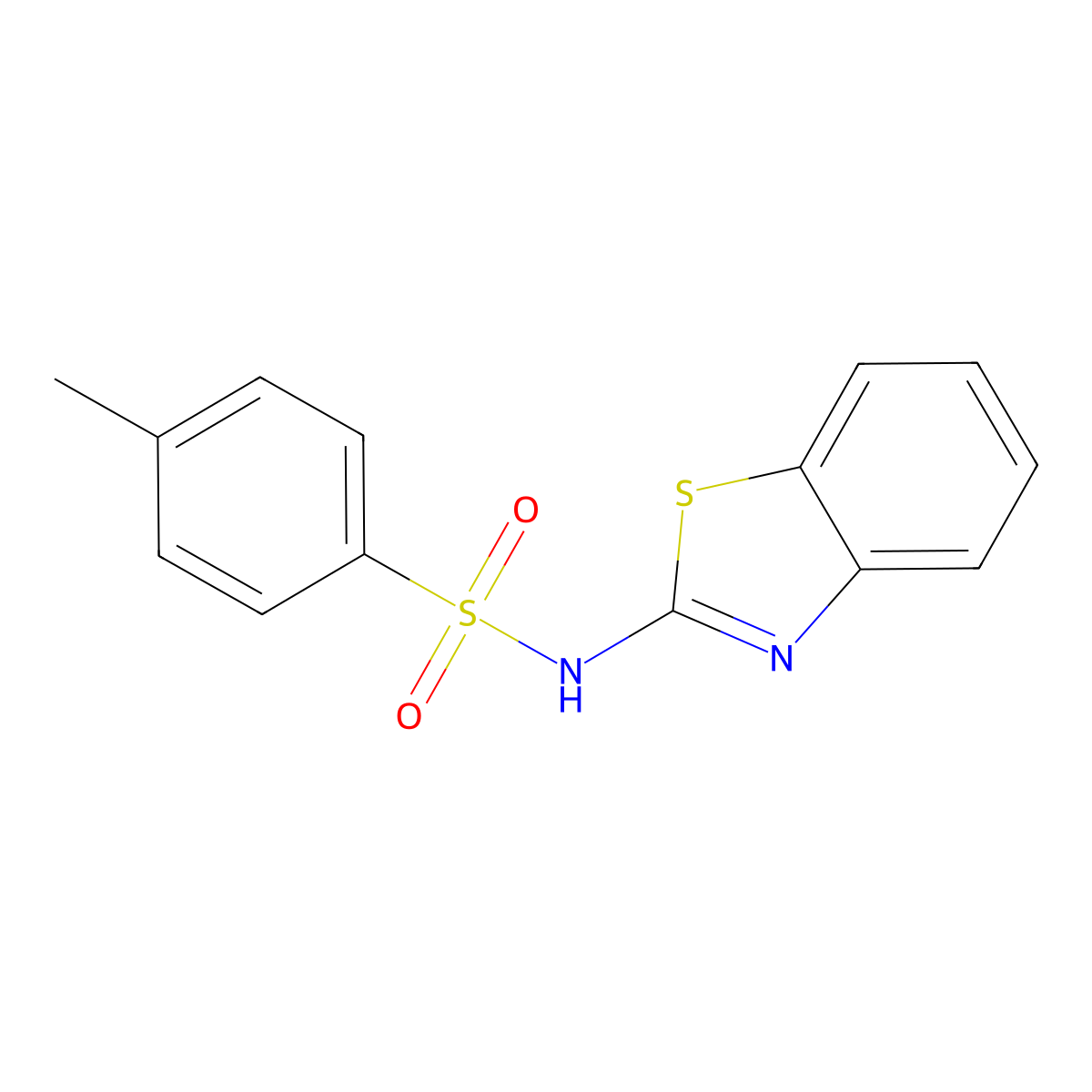 N-(1,3-benzothiazol-2-yl)-4-methylbenzenesulfonamide molecular structure, CAS 19198-68-6