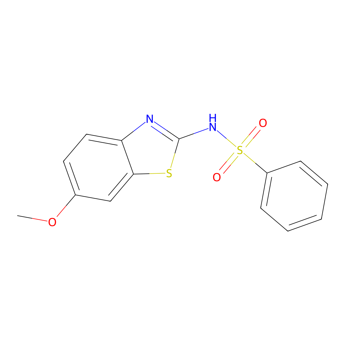 N-(6-methoxy-1,3-benzothiazol-2-yl)benzenesulfonamide molecular structure, CAS 19198-70-0