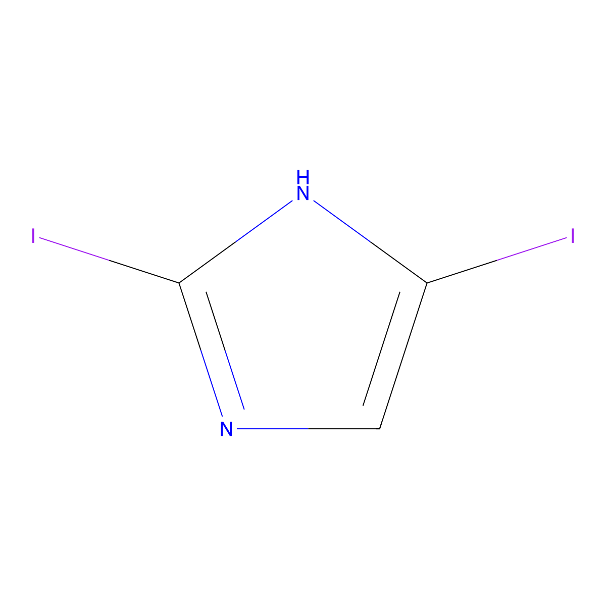 2,5-Diiodo-1H-imidazole molecular structure, CAS 19198-80-2