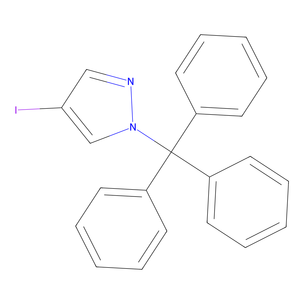 4-Iodo-1-(triphenylmethyl)-1H-pyrazole molecular structure, CAS 191980-54-8