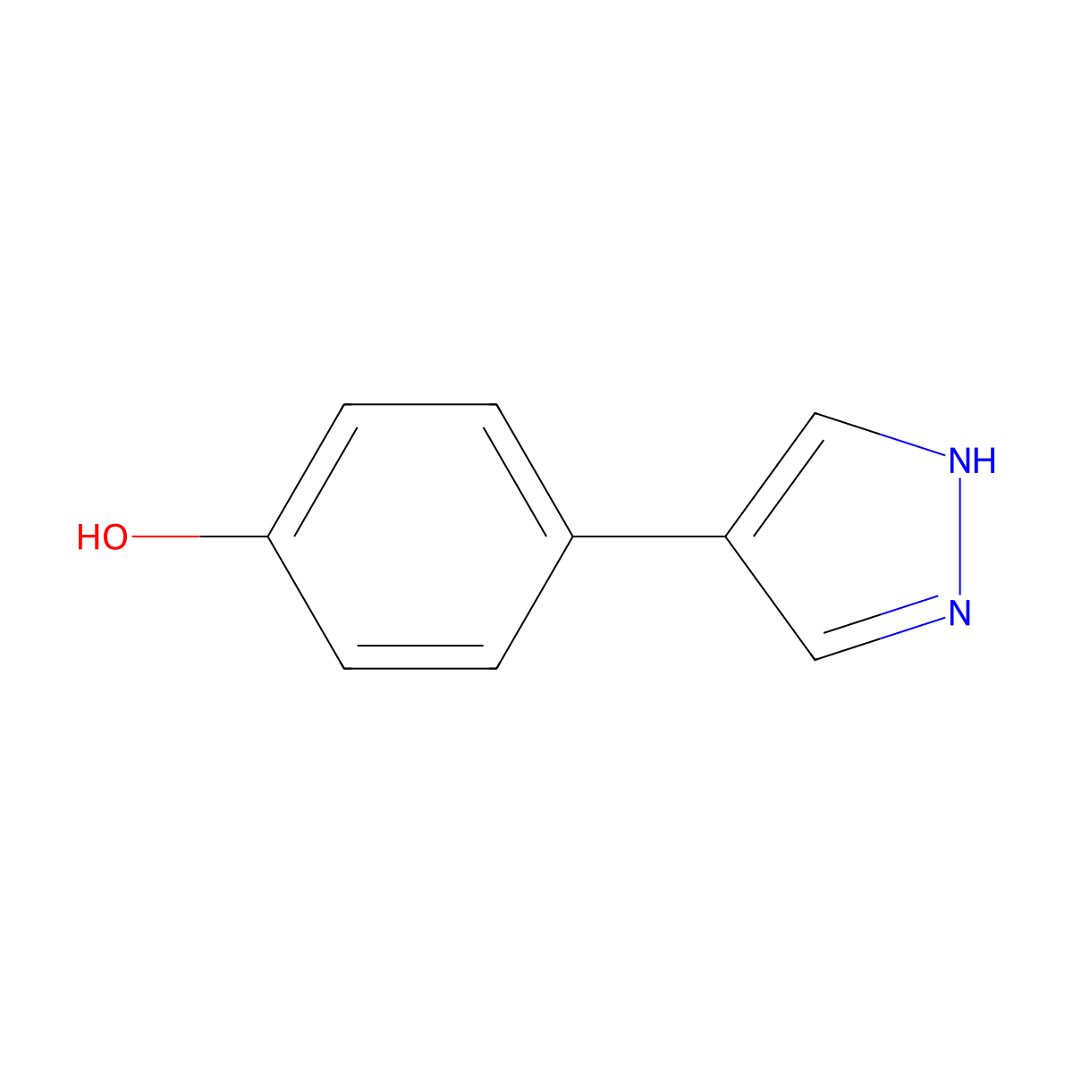 4-(1H-pyrazol-4-yl)phenol molecular structure, CAS 191980-64-0
