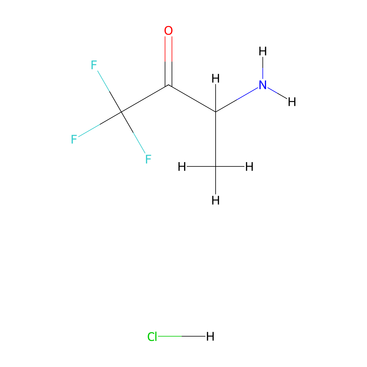 3-Amino-1,1,1-trifluorobutan-2-one hydrochloride molecular structure, CAS 191981-64-3