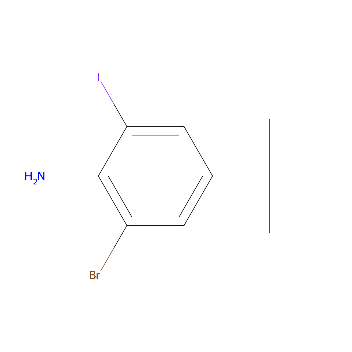 2-Bromo-4-(tert-butyl)-6-iodoaniline molecular structure, CAS 191983-33-2