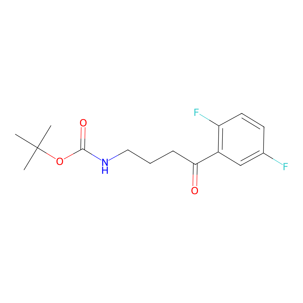 Tert-butyl (4-(2,5-difluorophenyl)-4-oxobutyl)carbamate molecular structure, CAS 1919868-79-3
