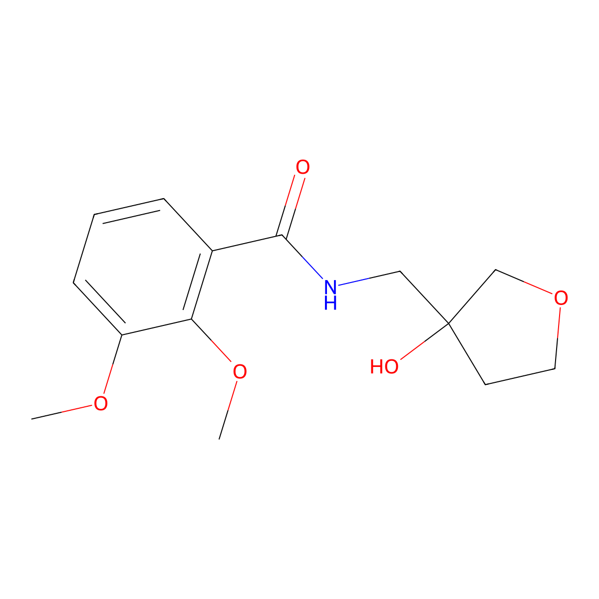 N-((3-hydroxytetrahydrofuran-3-yl)methyl)-2,3-dimethoxybenzamide molecular structure, CAS 1919880-48-0
