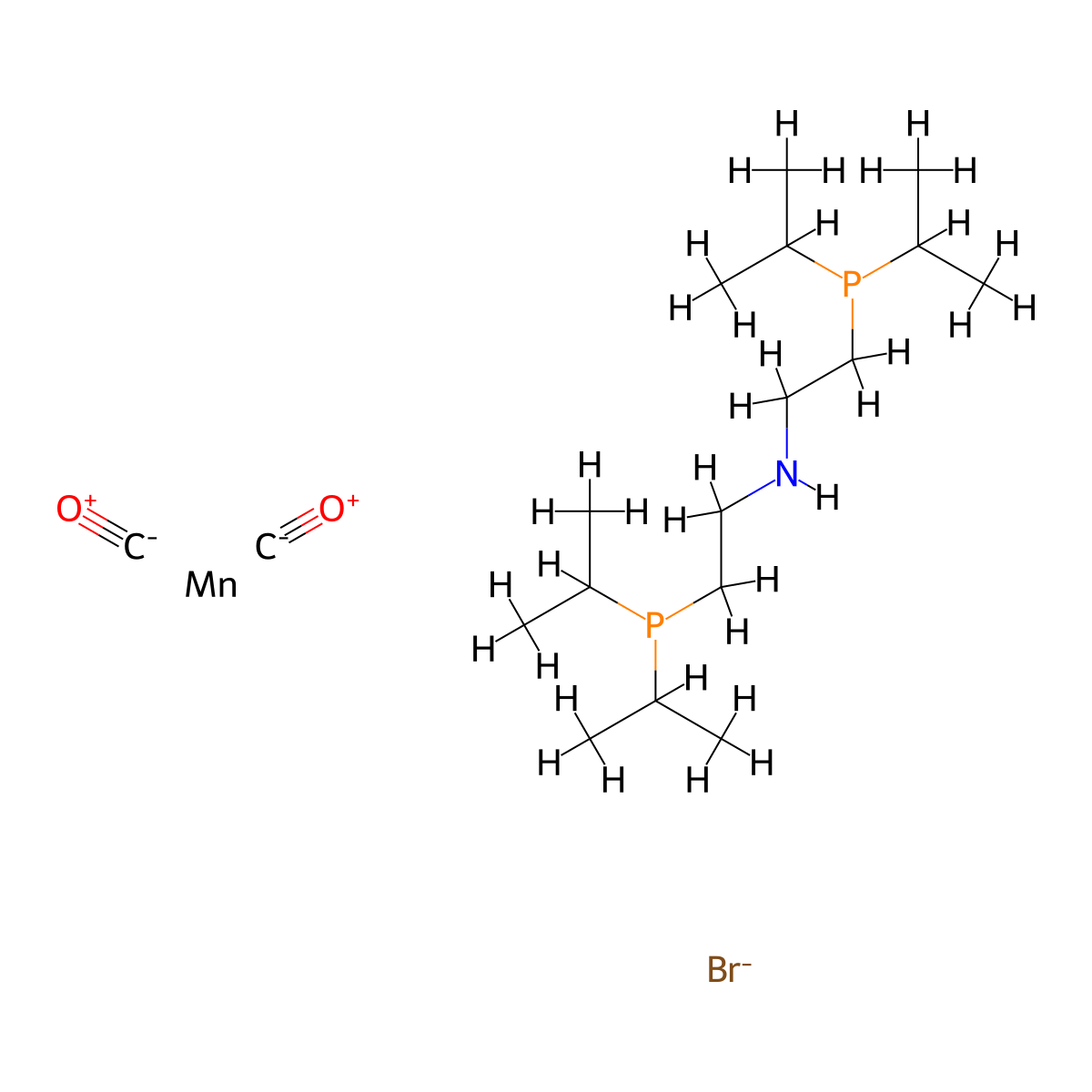 Bromodicarbonyl[bis[2-(diisopropylphosphino)ethyl]amine]manganese(I) molecular structure, CAS 1919884-90-4