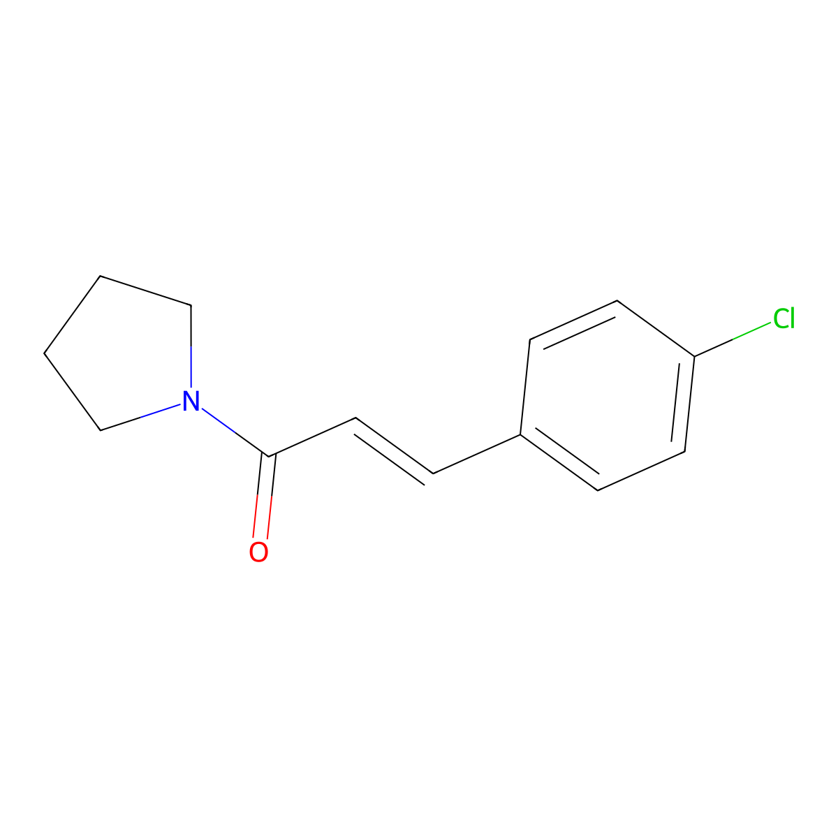 Pyrrolidine, 1-[3-(4-chlorophenyl)-1-oxo-2-propenyl]- molecular structure, CAS 19199-32-7