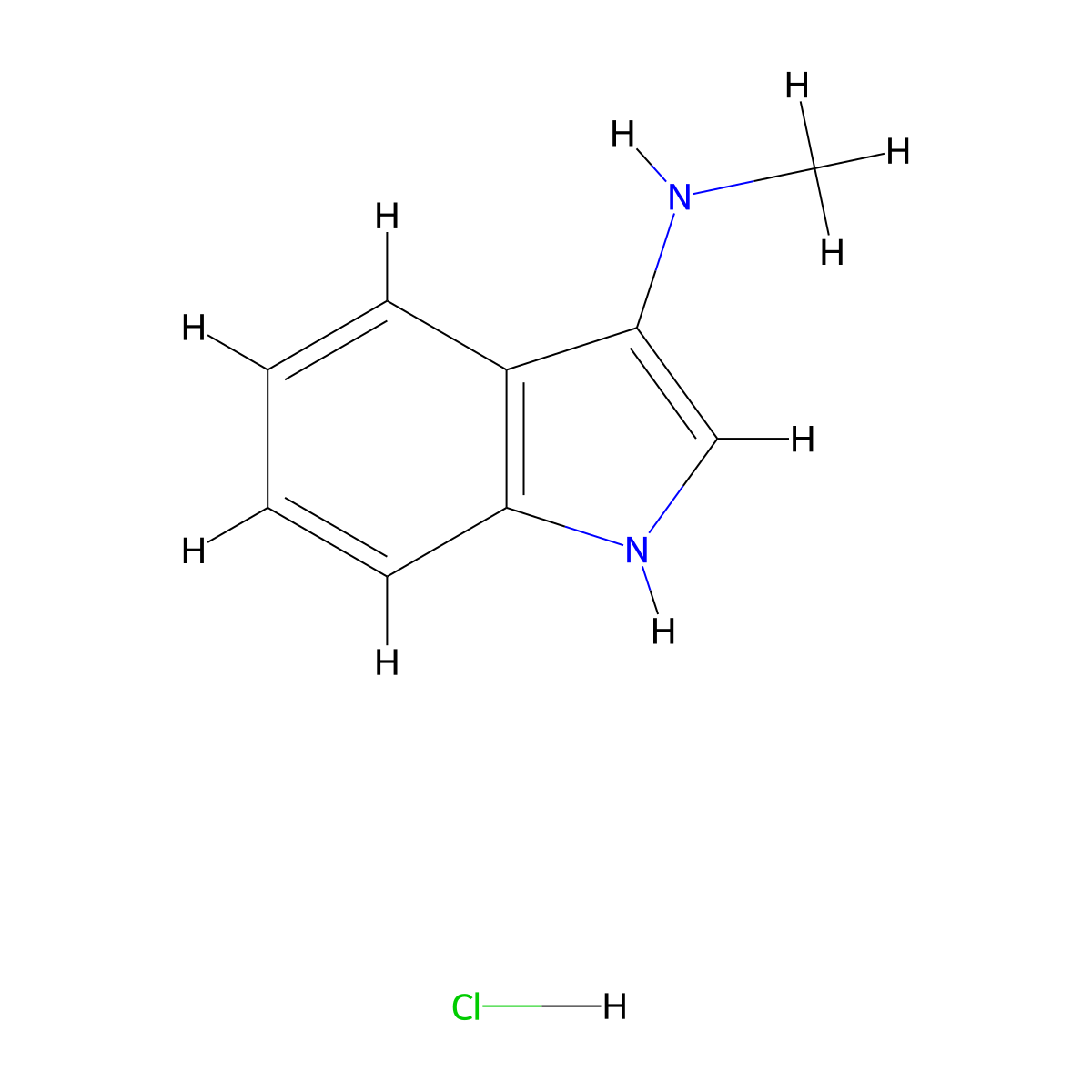 N-methyl-1H-indol-3-amine hydrochloride molecular structure, CAS 191993-66-5