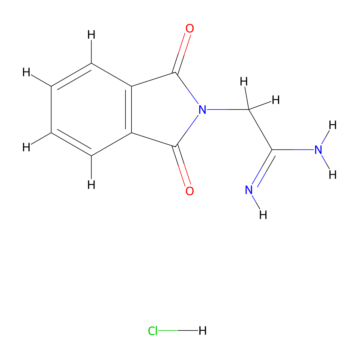 2-(1,3-dioxo-2,3-dihydro-1H-isoindol-2-yl)ethanimidamide hydrochloride molecular structure, CAS 1920-12-3