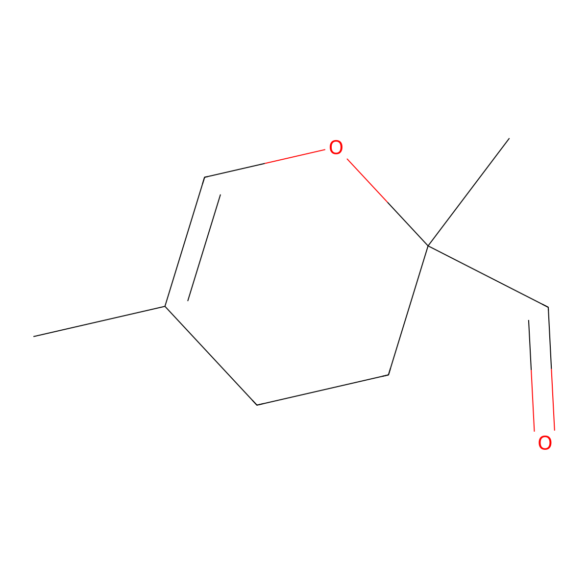 3,4-Dihydro-2,5-dimethyl-2H-pyran-2-carbaldehyde molecular structure, CAS 1920-21-4