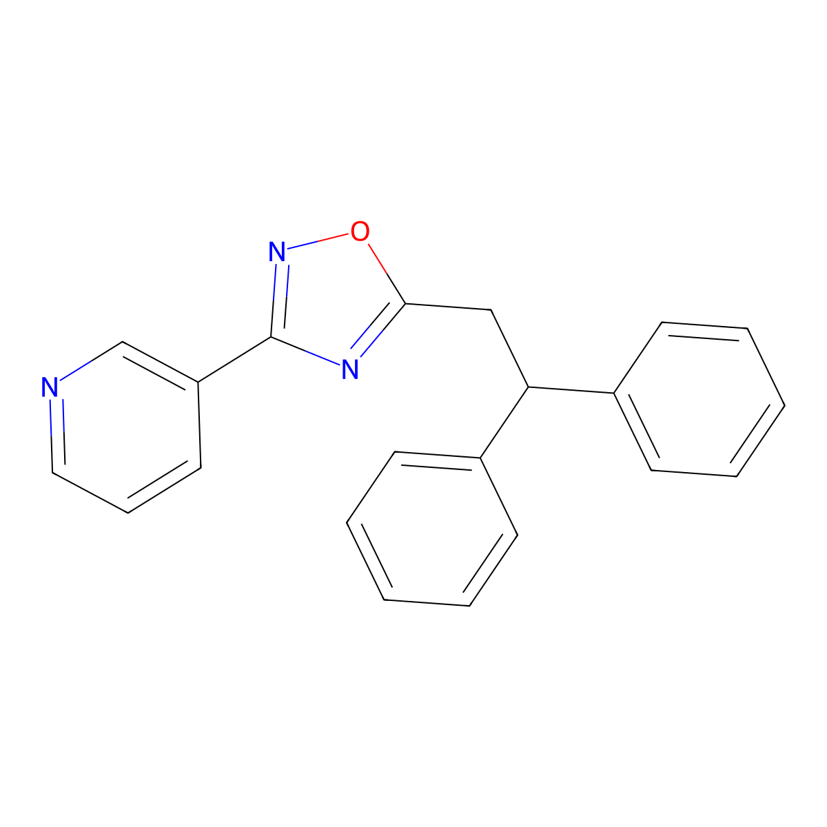 5-(2,2-Diphenylethyl)-3-pyridin-3-yl-1,2,4-oxadiazole molecular structure, CAS 1920-63-4