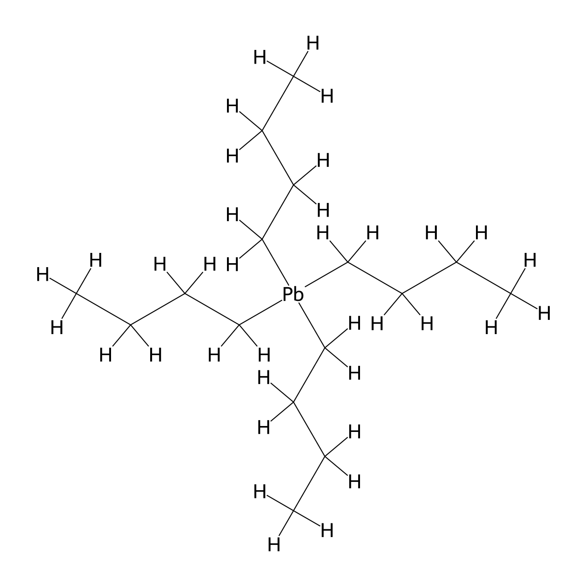 Plumbane, tetrabutyl- molecular structure, CAS 1920-90-7