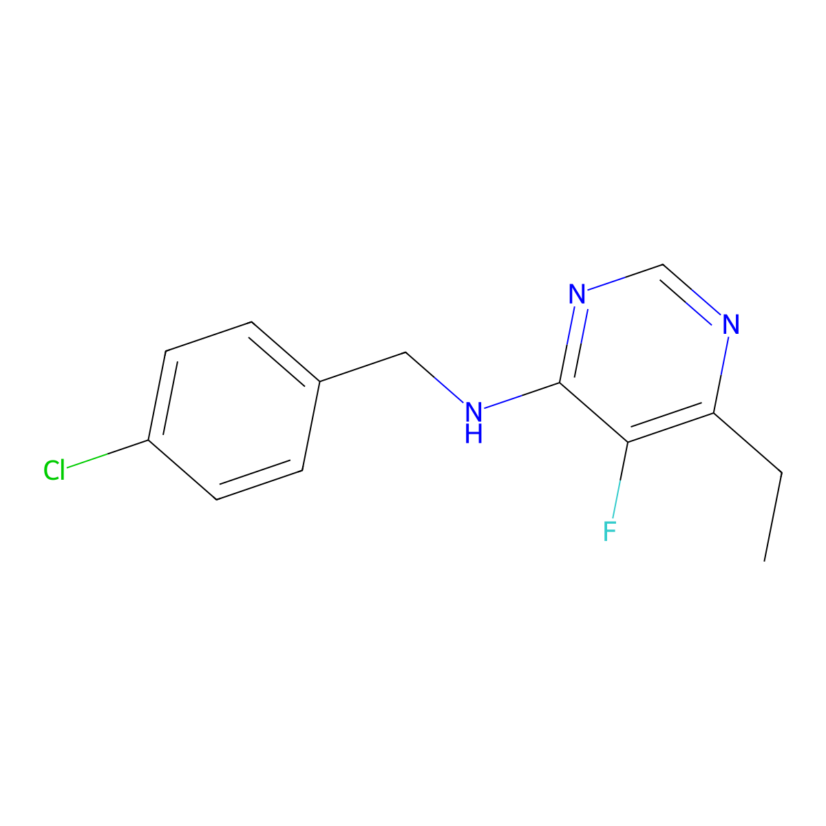 N-[(4-Chlorophenyl)methyl]-6-ethyl-5-fluoropyrimidin-4-amine molecular structure, CAS 1920010-46-3