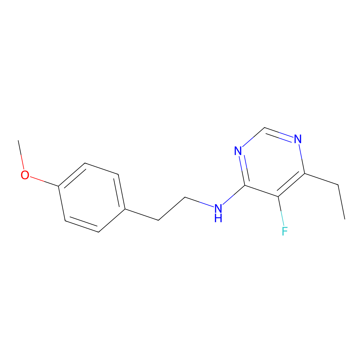 6-Ethyl-5-fluoro-N-[2-(4-methoxyphenyl)ethyl]pyrimidin-4-amine molecular structure, CAS 1920038-62-5