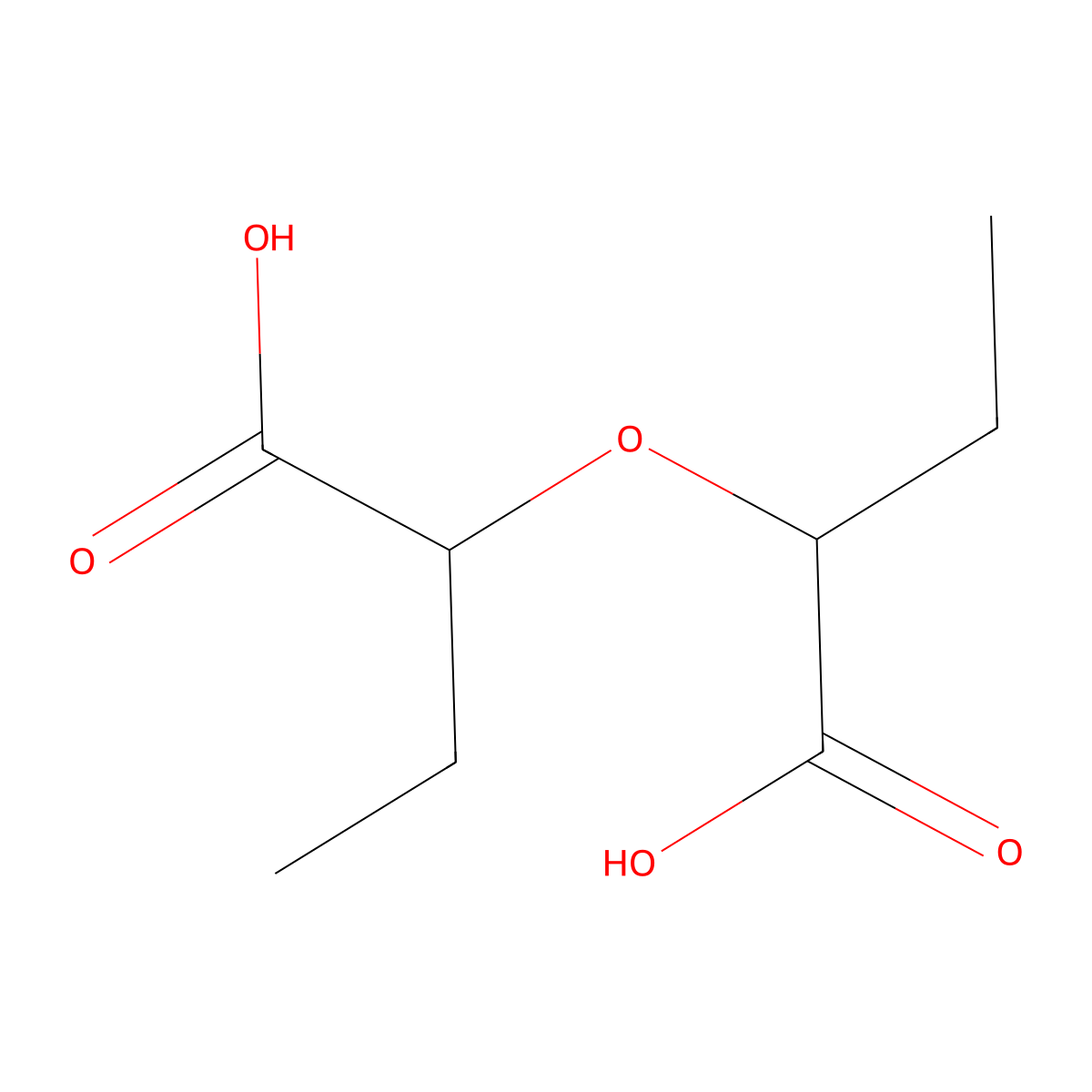2-(1-Carboxypropoxy)butanoic acid molecular structure, CAS 19201-33-3