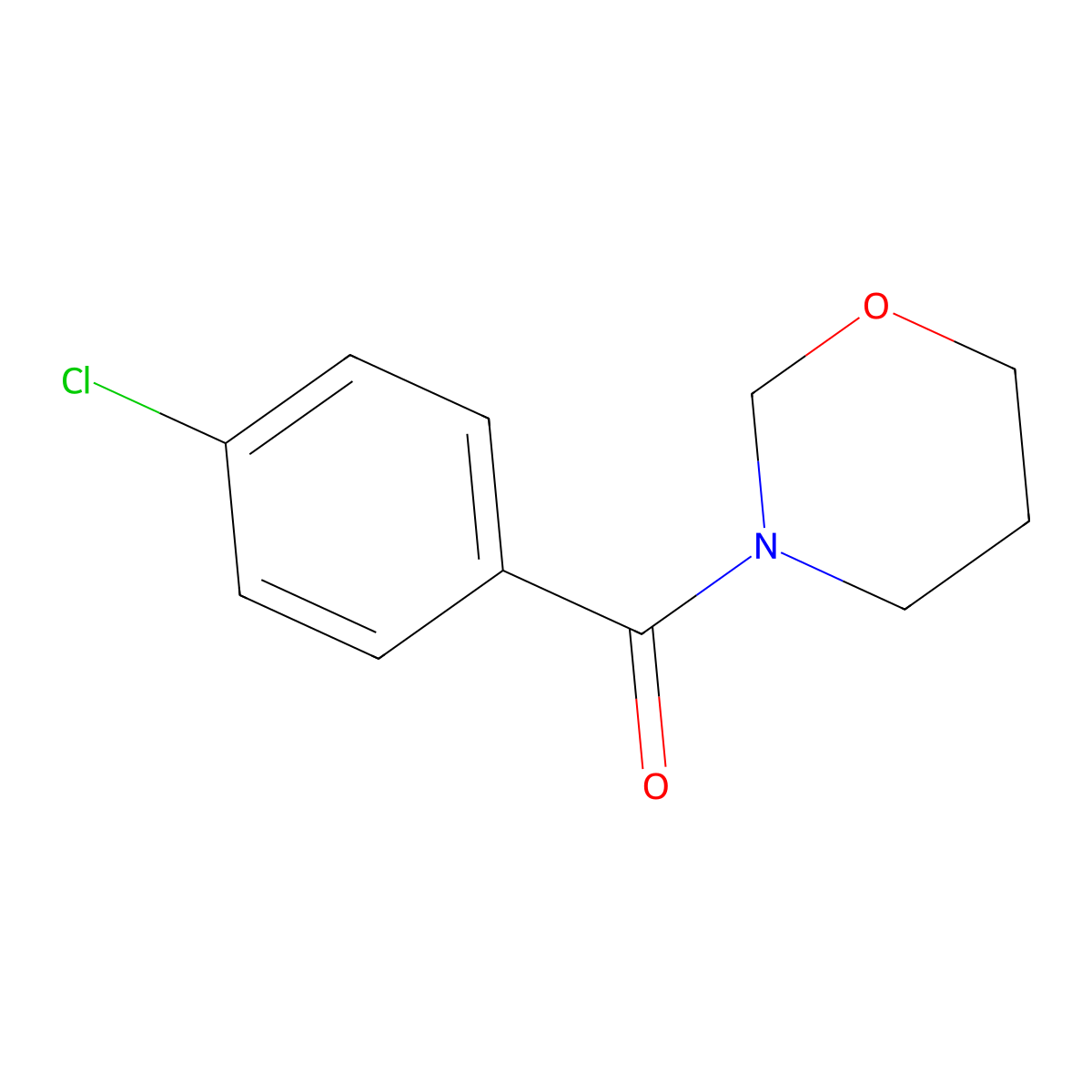 (4-Chloro-phenyl)-[1,3]oxazinan-3-yl-methanone molecular structure, CAS 19202-06-3