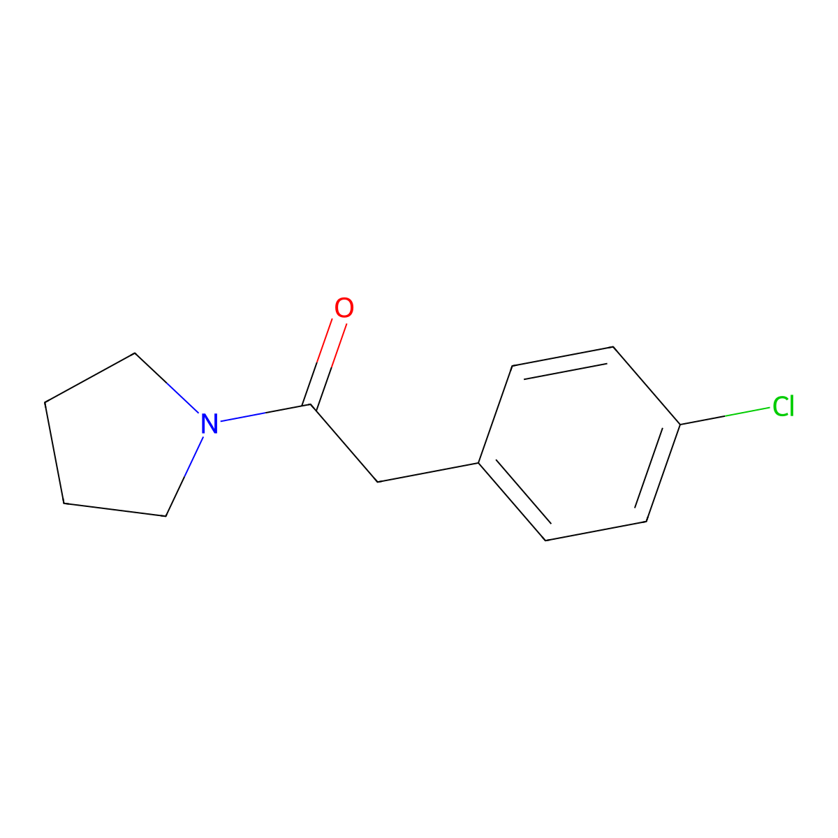 2-(4-Chlorophenyl)-1-(pyrrolidin-1-yl)ethan-1-one molecular structure, CAS 19202-19-8