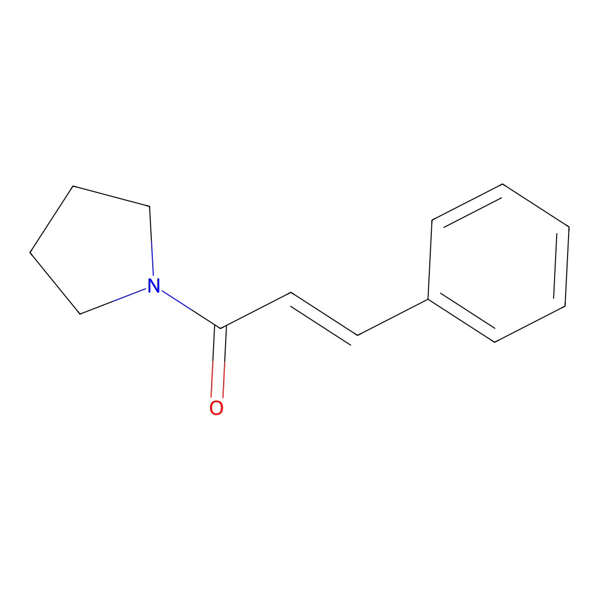 (E)-3-Phenyl-1-(pyrrolidino)-2-propen-1-one molecular structure, CAS 19202-21-2