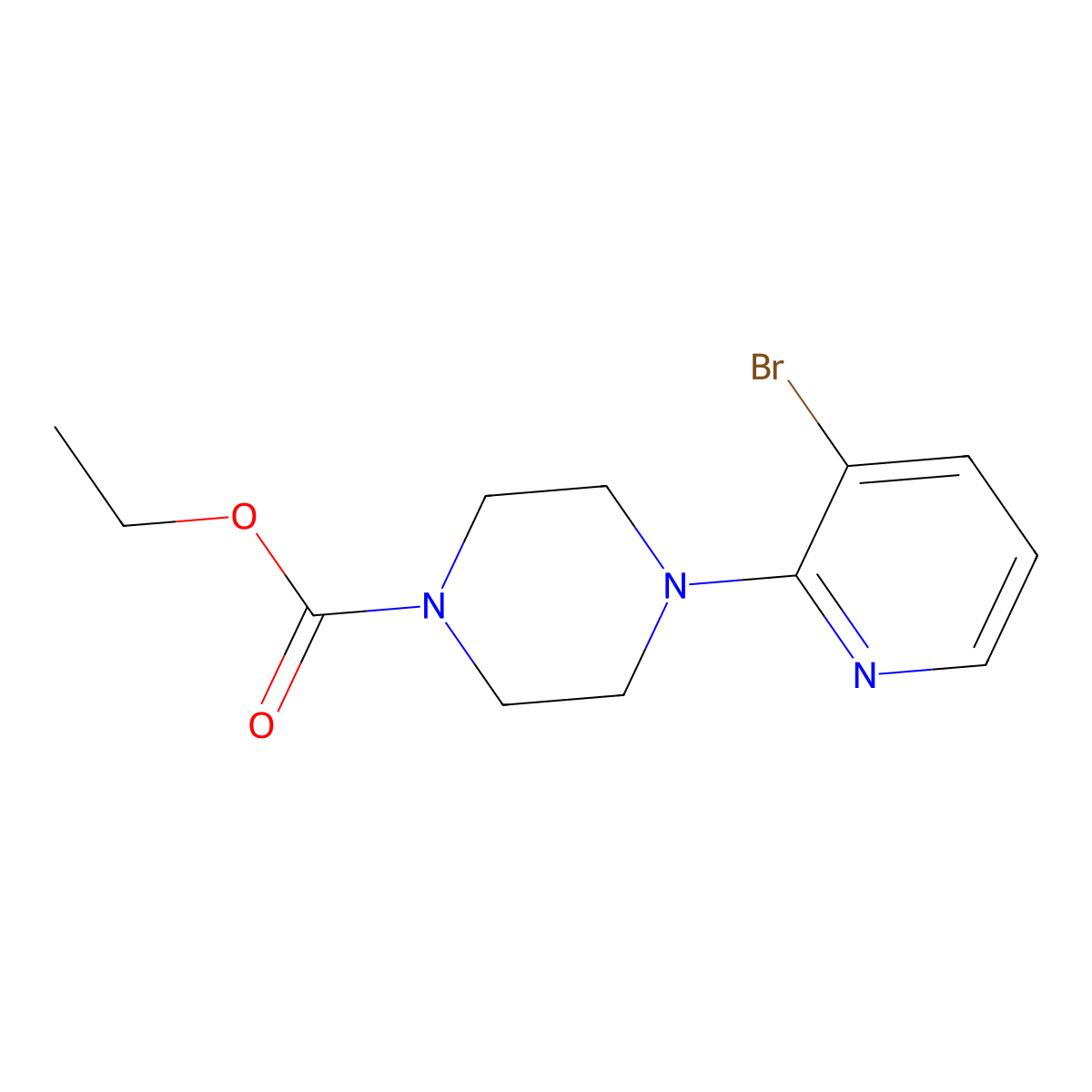 Ethyl 4-(3-bromopyridin-2-yl)piperazine-1-carboxylate molecular structure, CAS 1920341-64-5
