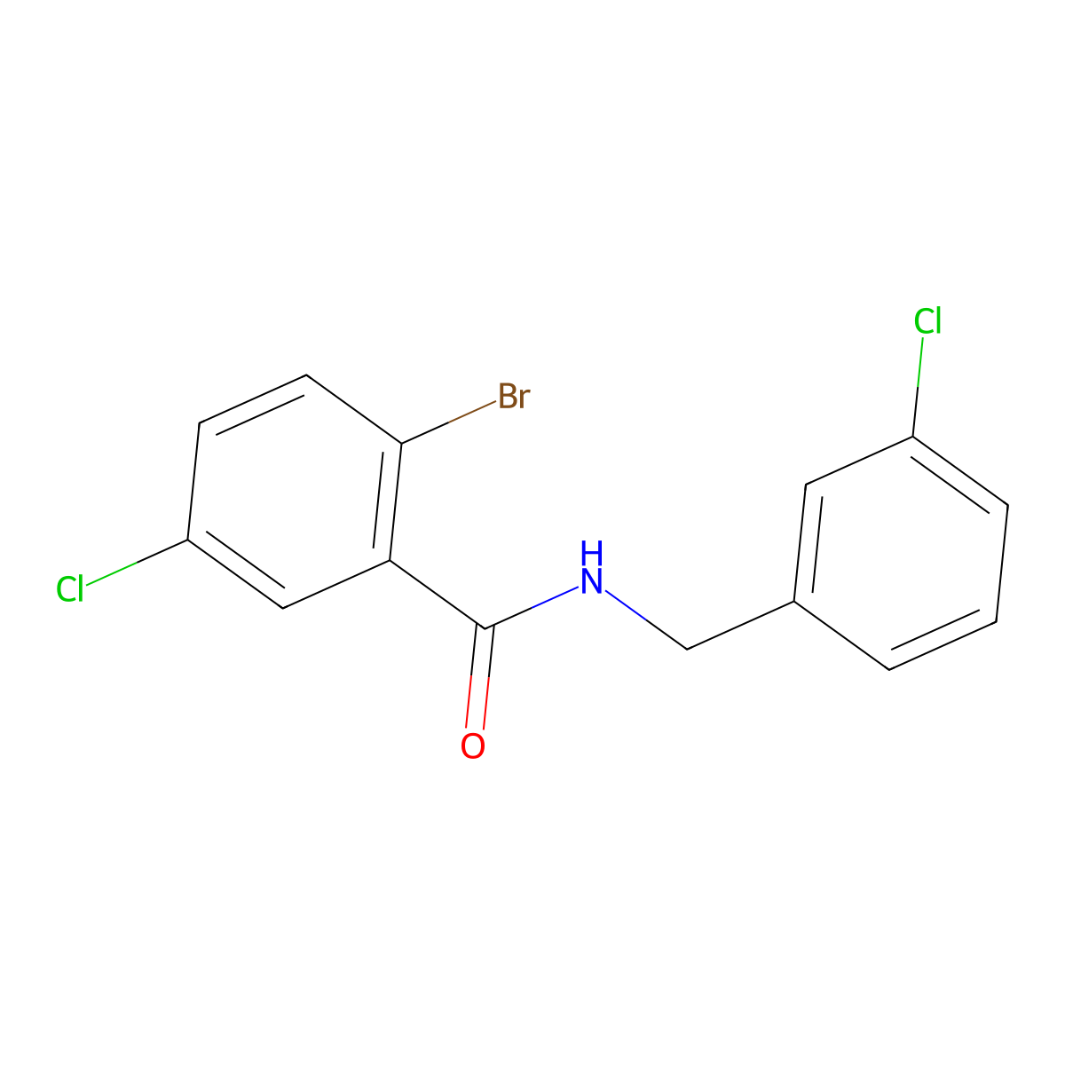 2-Bromo-5-chloro-N-[(3-chlorophenyl)methyl]benzamide molecular structure, CAS 1920378-29-5