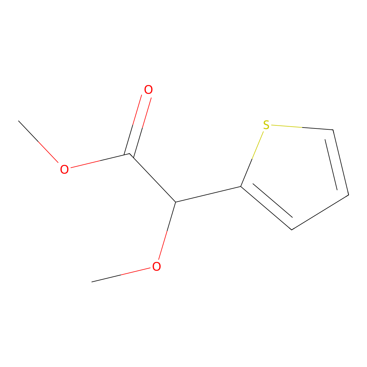 Methyl 2-methoxy-2-(thiophen-2-yl)acetate molecular structure, CAS 19204-08-1
