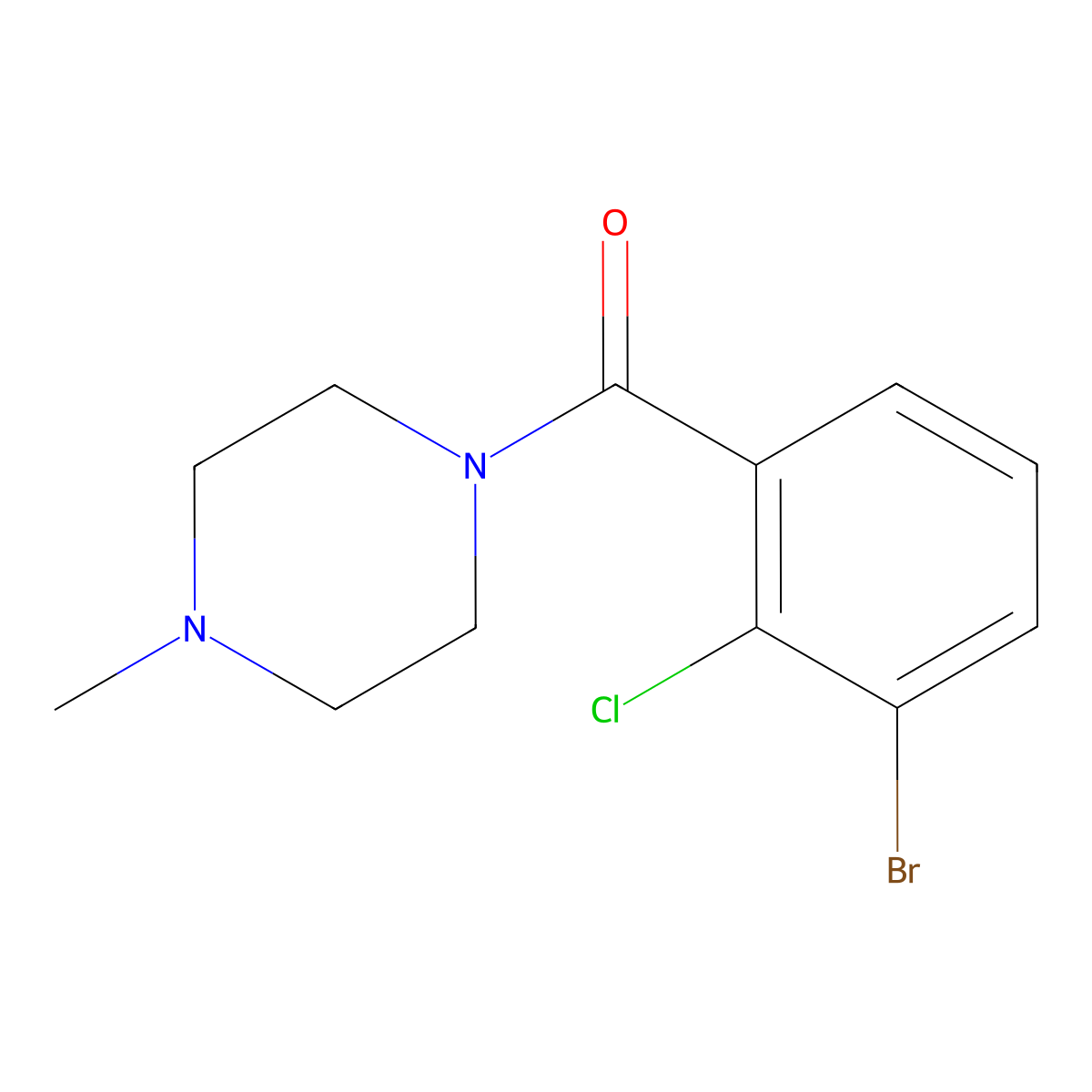 (3-Bromo-2-chlorophenyl)(4-methylpiperazin-1-yl)methanone molecular structure, CAS 1920401-28-0