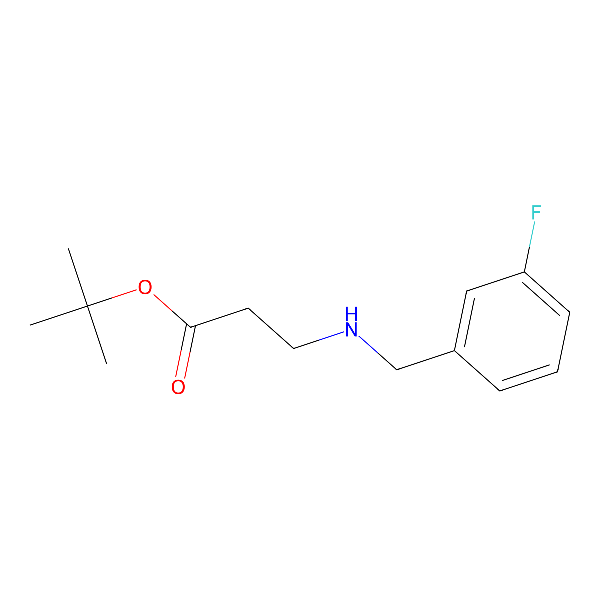Tert-butyl 3-{[(3-fluorophenyl)methyl]amino}propanoate molecular structure, CAS 1920411-59-1