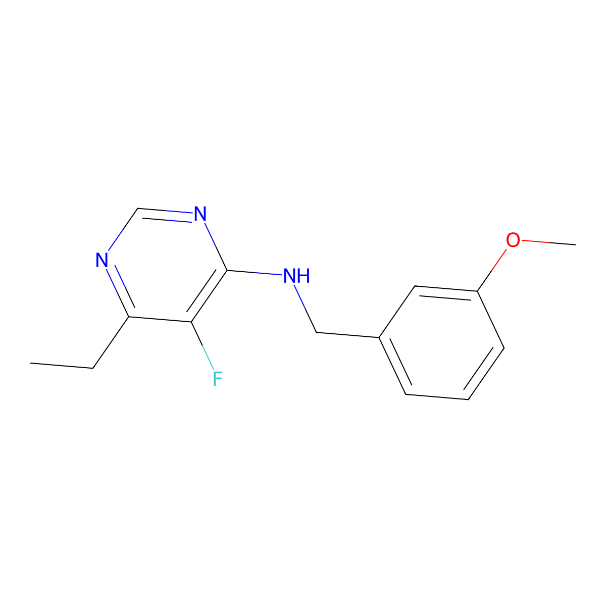 6-Ethyl-5-fluoro-N-[(3-methoxyphenyl)methyl]pyrimidin-4-amine molecular structure, CAS 1920414-92-1