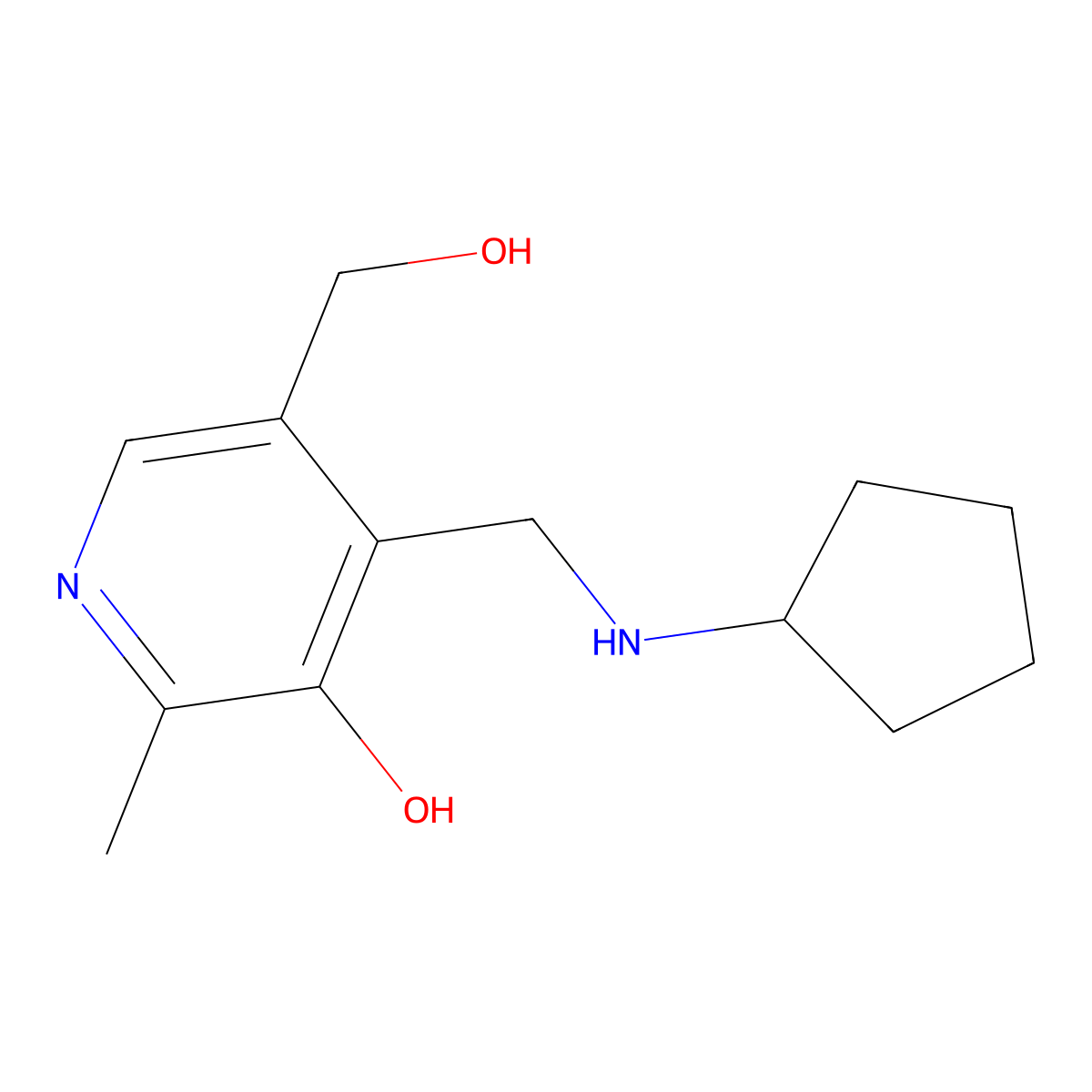 4-[(Cyclopentylamino)methyl]-5-(hydroxymethyl)-2-methylpyridin-3-ol molecular structure, CAS 1920439-88-8