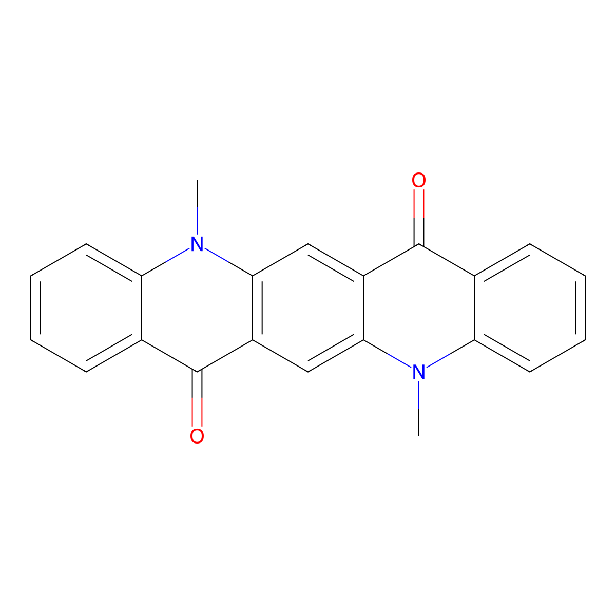 N,N'-Dimethylquinacridone molecular structure, CAS 19205-19-7