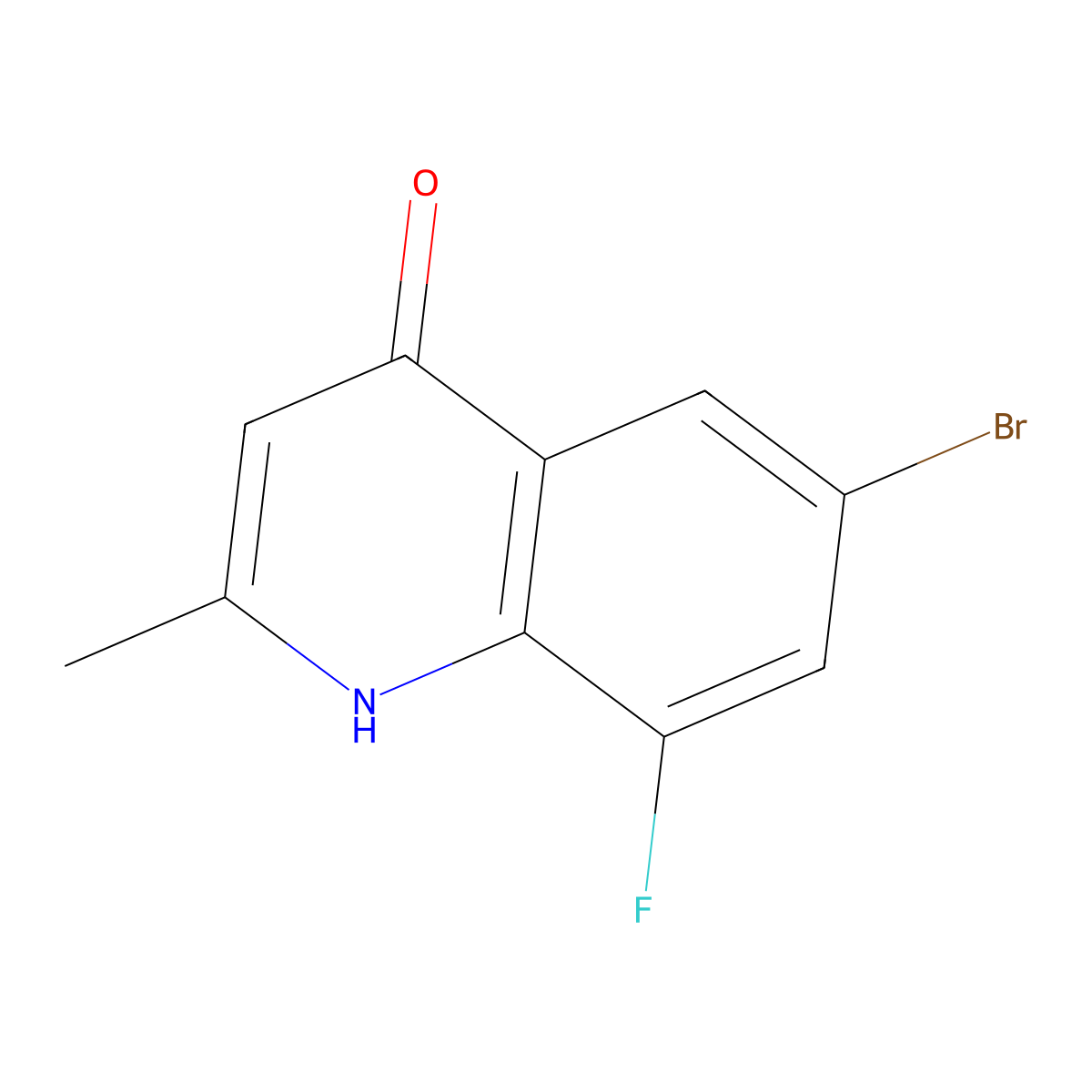 6-Bromo-8-fluoro-2-methyl-1,4-dihydroquinolin-4-one molecular structure, CAS 192051-94-8