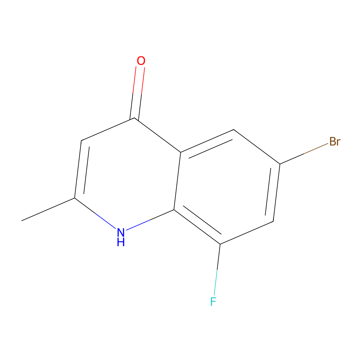 6-Bromo-8-fluoro-2-methyl-1,4-dihydroquinolin-4-one molecular structure, CAS 192051-94-8