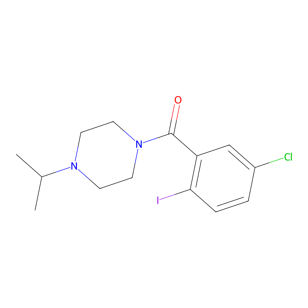 (5-Chloro-2-iodophenyl)[4-(1-methylethyl)-1-piperazinyl]methanone molecular structure, CAS 1920519-23-8