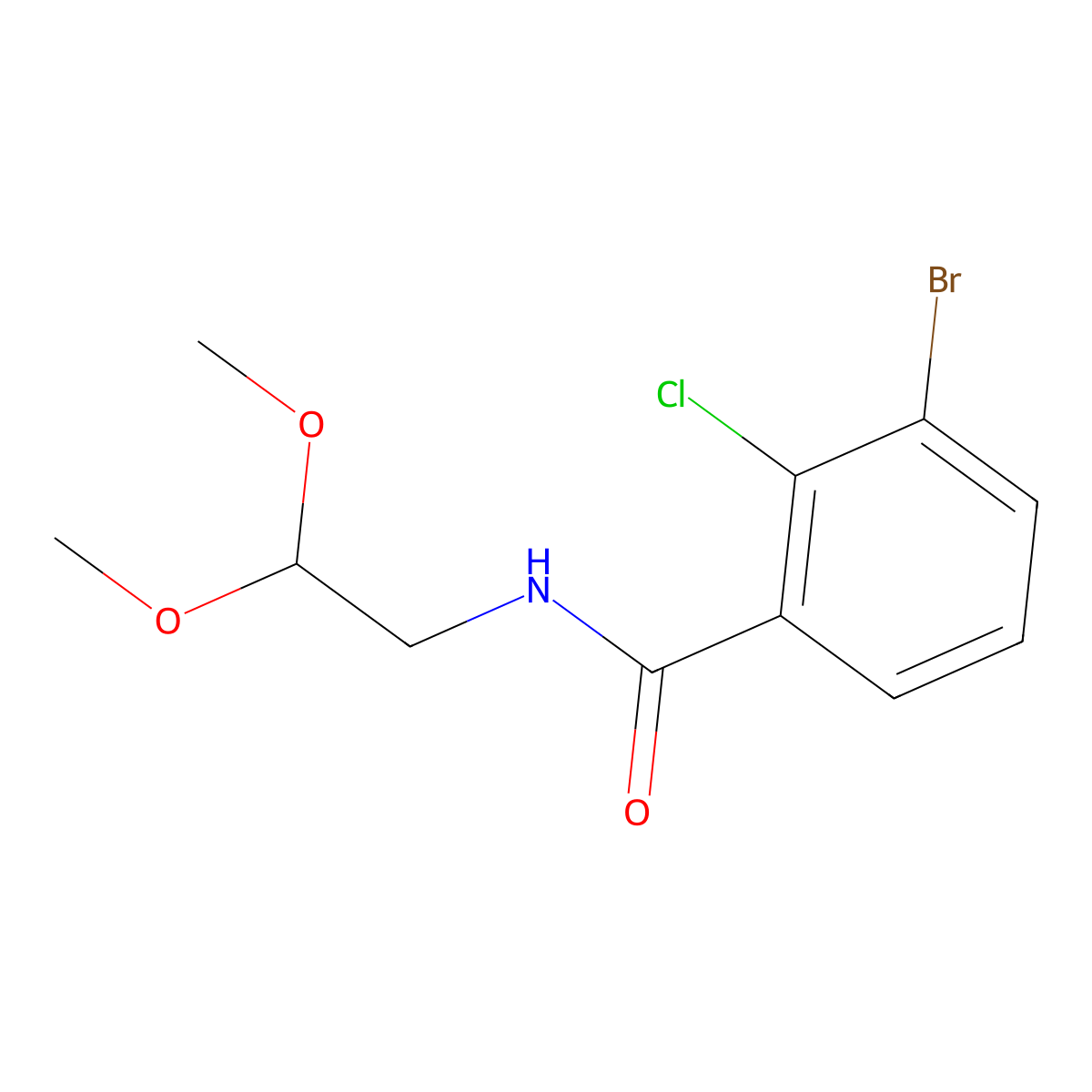 3-Bromo-2-chloro-N-(2,2-dimethoxyethyl)benzamide molecular structure, CAS 1920553-03-2