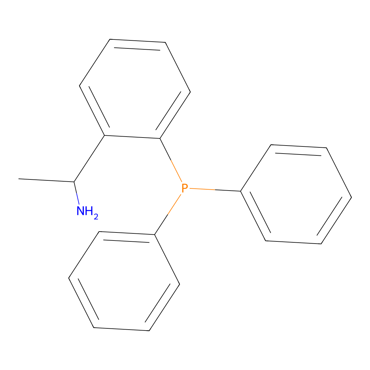 (R)-1-(2-(Diphenylphosphino)phenyl)ethanamine molecular structure, CAS 192057-60-6