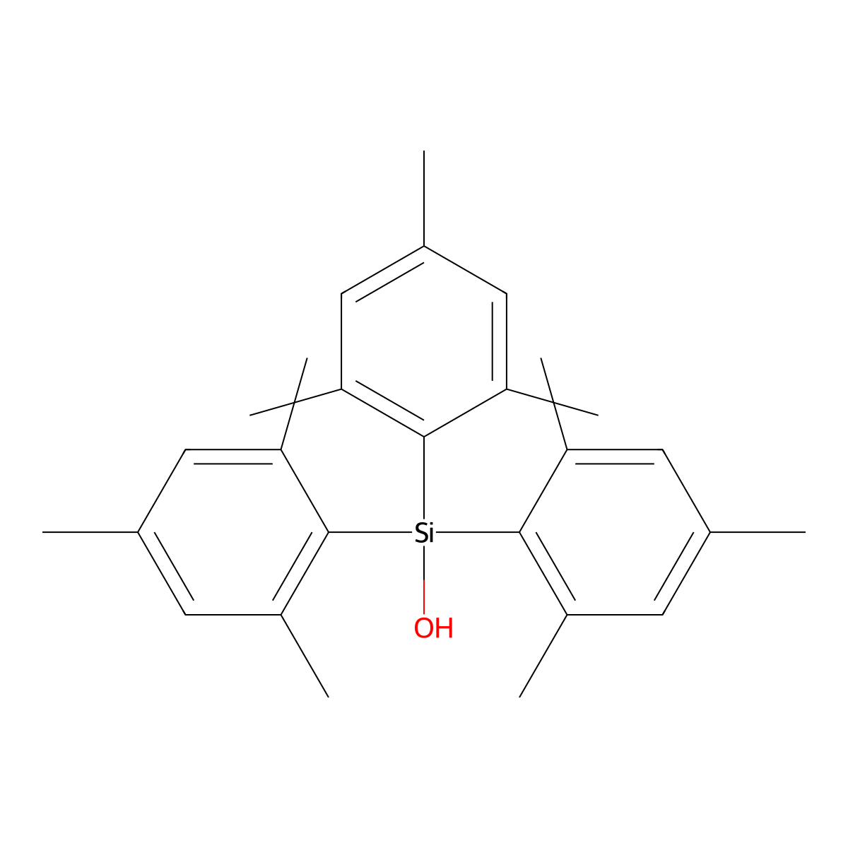 Silanol, tris(2,4,6-trimethylphenyl)- molecular structure, CAS 192059-69-1