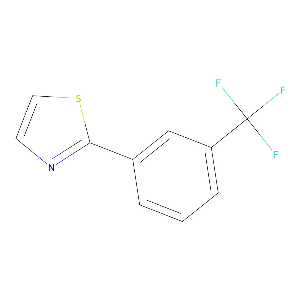 2-(3-(Trifluoromethyl)phenyl)thiazole molecular structure, CAS 192063-44-8
