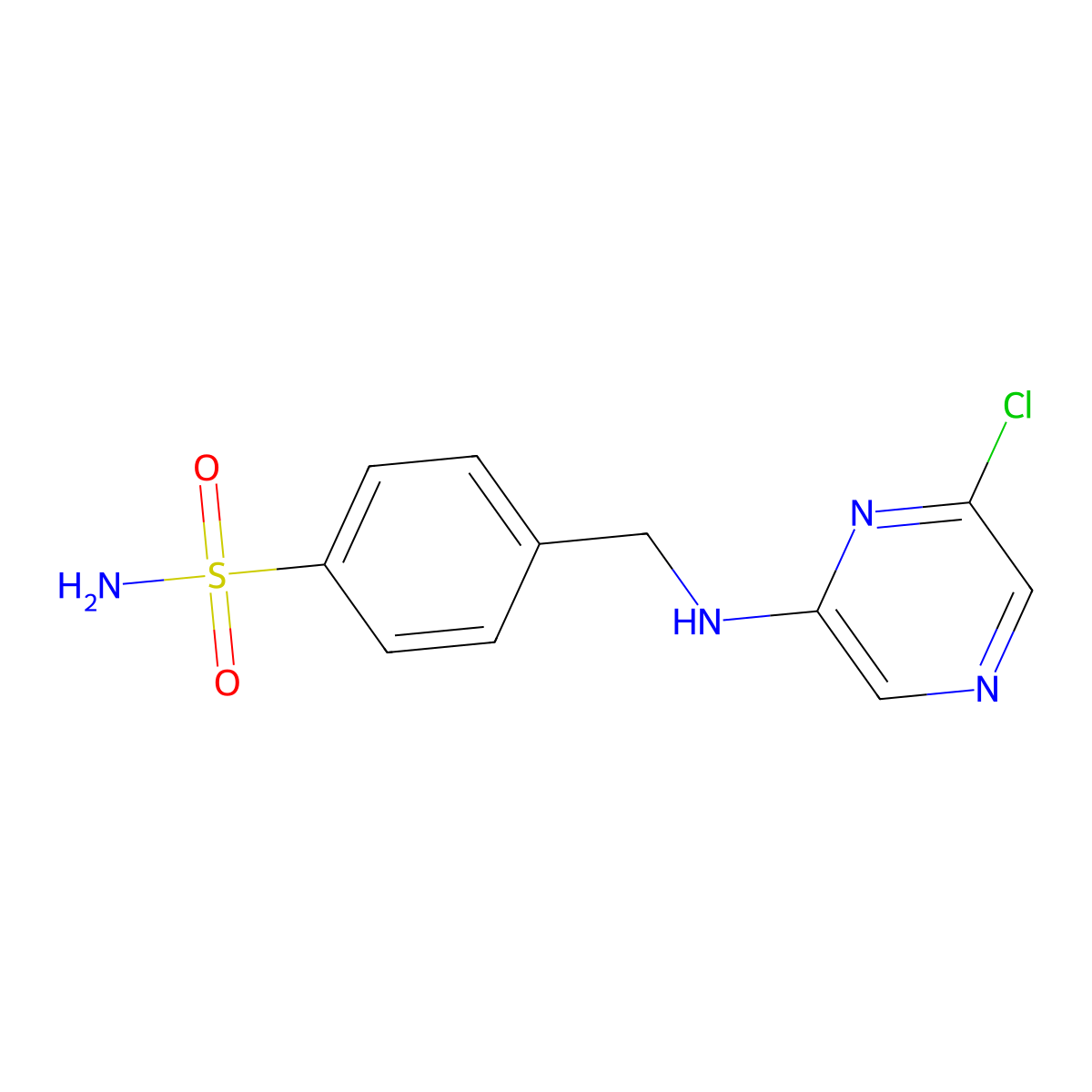4-(((6-Chloropyrazin-2-yl)amino)methyl)benzenesulfonamide molecular structure, CAS 1920668-18-3