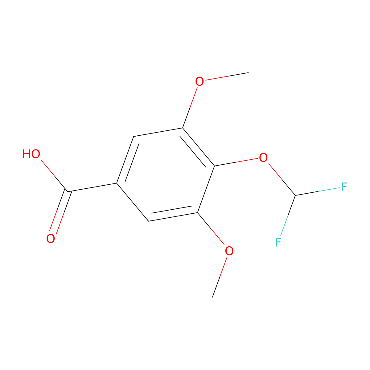 4-(Difluoromethoxy)-3,5-dimethoxybenzoic acid molecular structure, CAS 192069-88-8