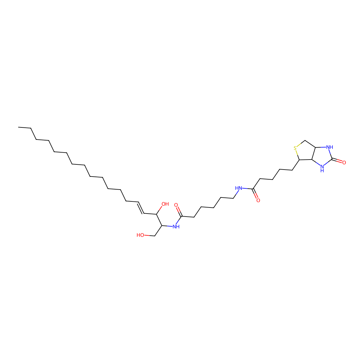 (3aS,4S,6aR)-hexahydro-N-[6-[[(1S,2R,3E)-2-hydroxy-1-(hydroxymethyl)-3-heptadecen-1-yl]amino]-6-oxohexyl]-2-oxo-1H-thieno[3,4-d]imidazole-4-pentanamide molecular structure, CAS 192070-02-3