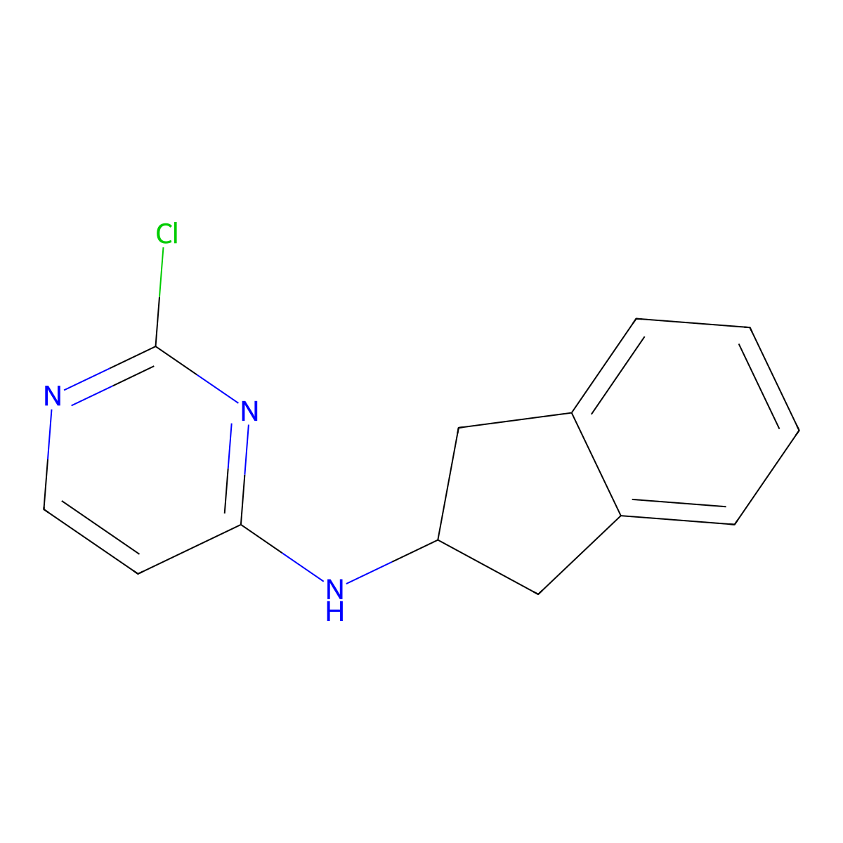 2-chloro-N-(2,3-dihydro-1H-inden-2-yl)pyrimidin-4-amine molecular structure, CAS 1920770-89-3