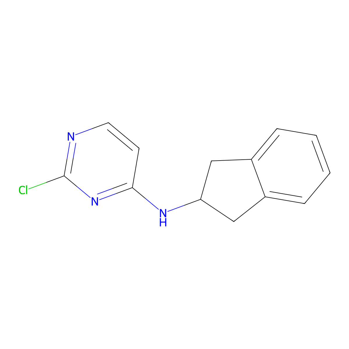 2-chloro-N-(2,3-dihydro-1H-inden-2-yl)pyrimidin-4-amine molecular structure, CAS 1920770-89-3