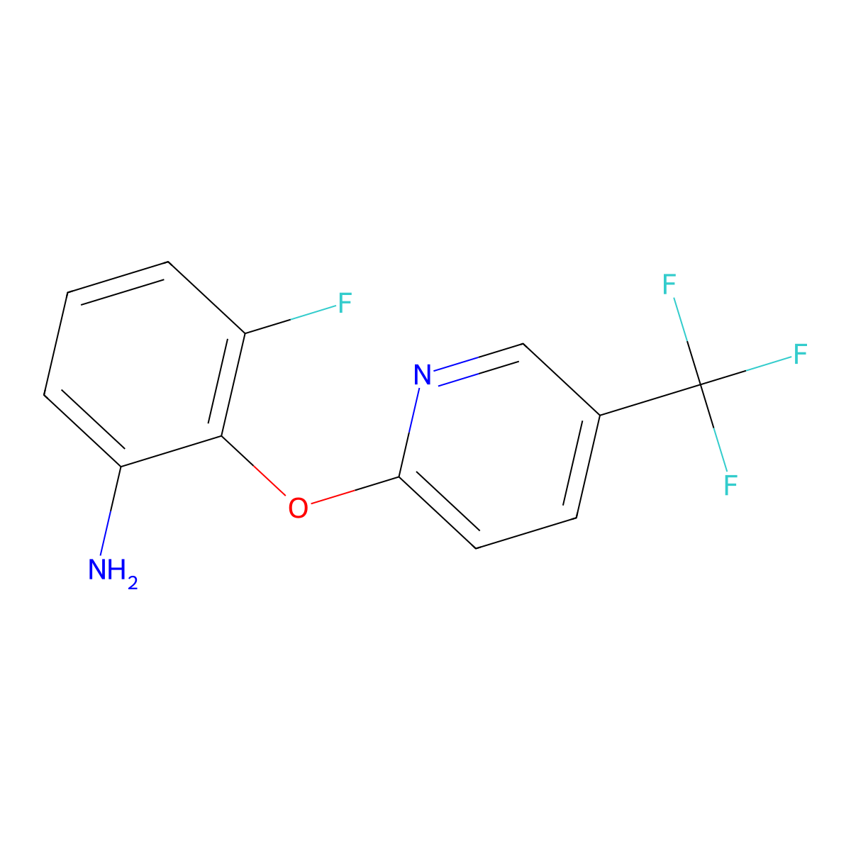 3-Fluoro-2-((5-(trifluoromethyl)pyridin-2-yl)oxy)aniline molecular structure, CAS 1920808-06-5
